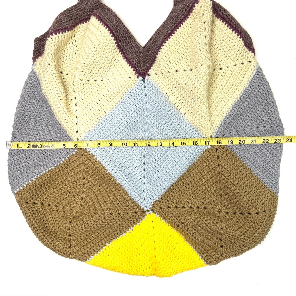 Unique Handmade Crochet Granny Square Large Tote Bag - Picture 9 of 13